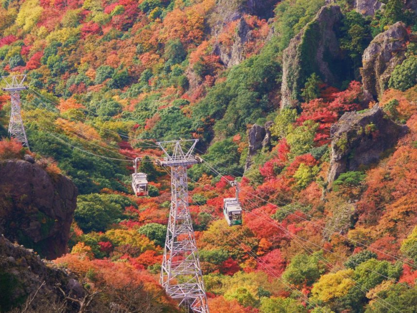紅葉の時期には県内外から大勢の人々が