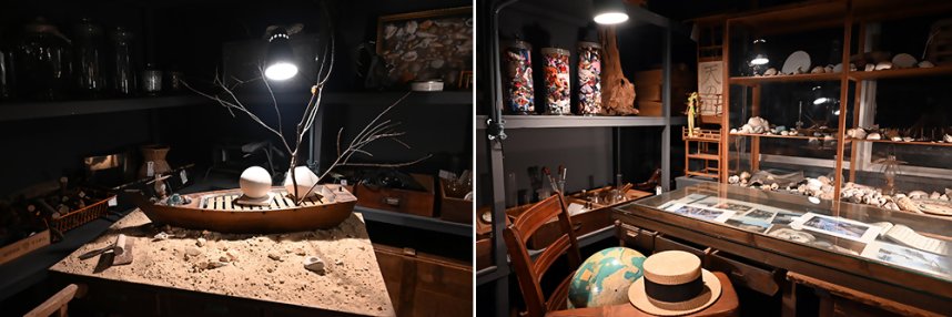 世界土協会の「Soilstory -つちがたり-」は、「大蔵ざらえ」で得た「もの・証拠」を素材に民具の声をテーマとしたインスタレーション。