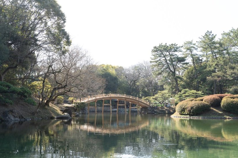 園内で名前がある14の橋の中で最も大きな「偃月橋（えんげつきょう）」は、おおむね20年に1度、橋を架け替えており、令和5(2023)年3月、22年ぶりに行った。