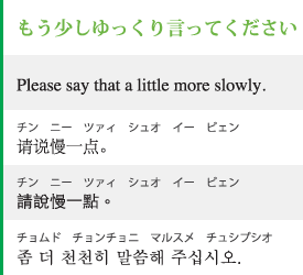 もう少しゆっくり言ってください