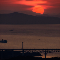 五色台（夕日）