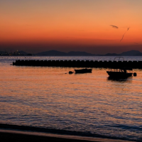 沙弥島（夕日）