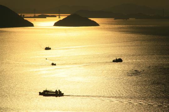 由屋島所見的夕陽景色